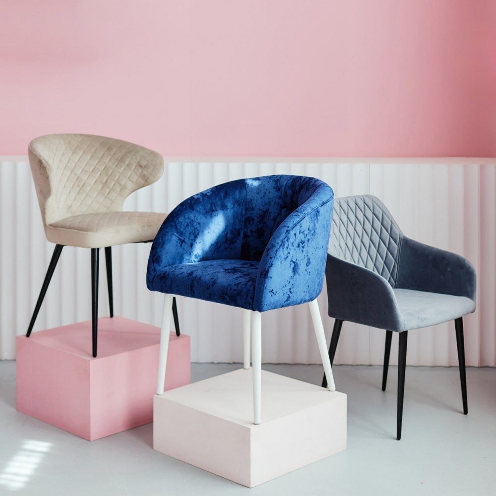 Стул КРИСТИНА-S белый/синий 5CRUSH15 - купить в Озерце