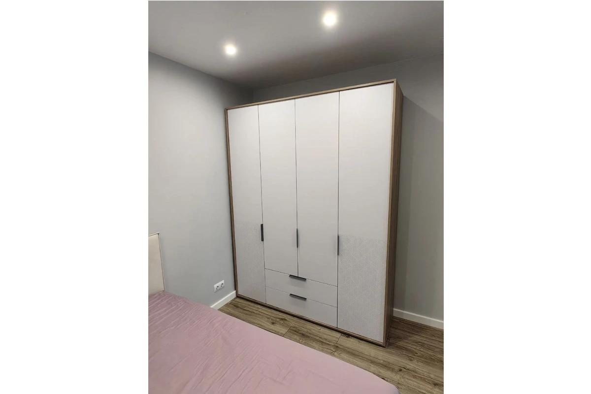 Шкаф четырехдверный Николь Мод.8 (Белый/Дуб Альпийский) в мебель-центре Озерцо