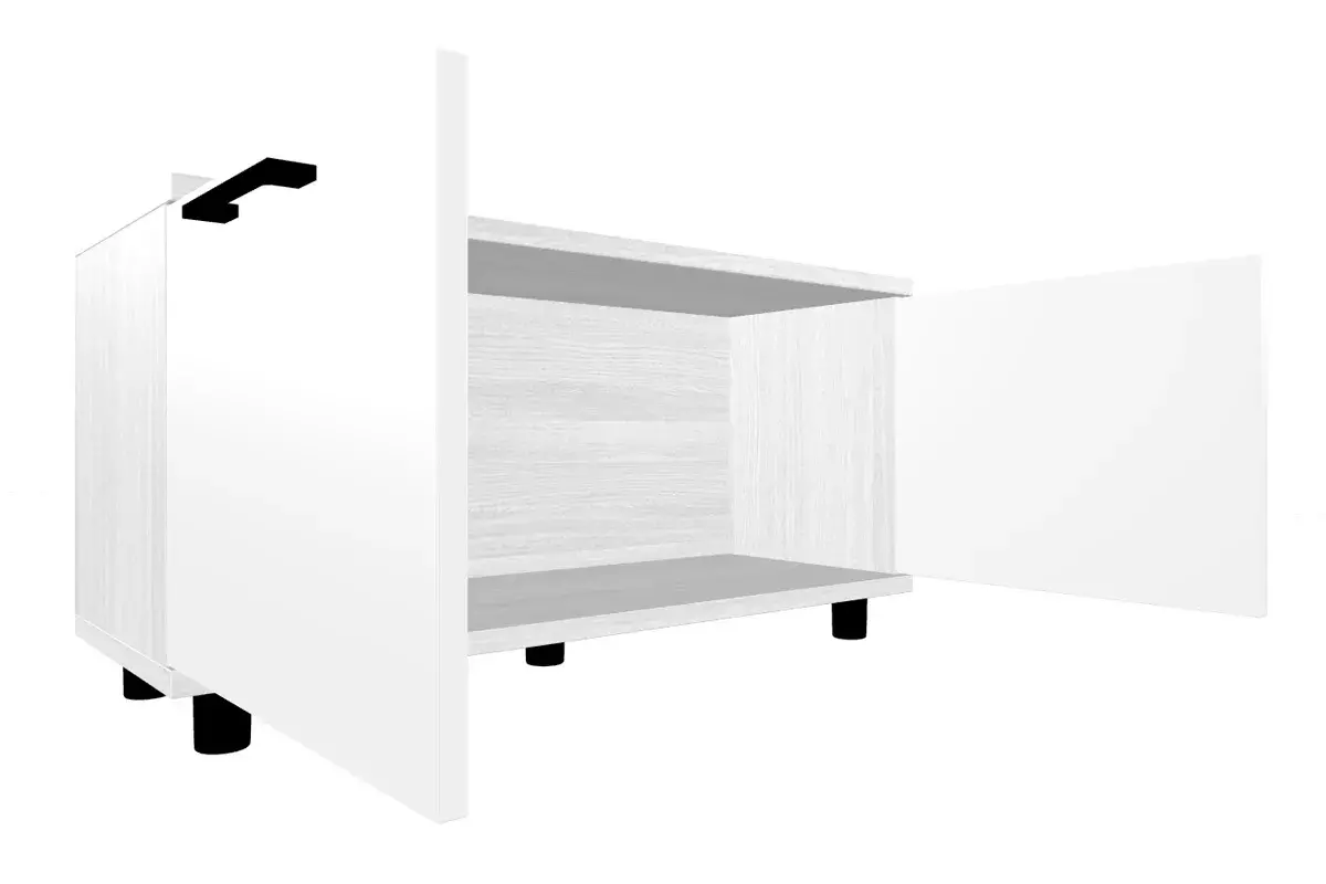 Тумба ТБ-5051-СЯ-БГ (Снежный Ясень/Белый Бриллиант Глянцевый) — Мебель-центр Озерцо