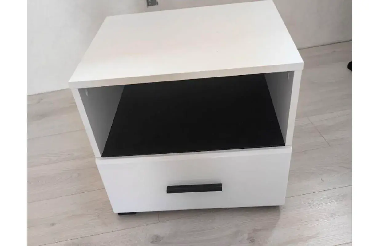 Тумба прикроватная Gloss Белый/Белый глянец (72374523) — Мебель-центр Озерцо