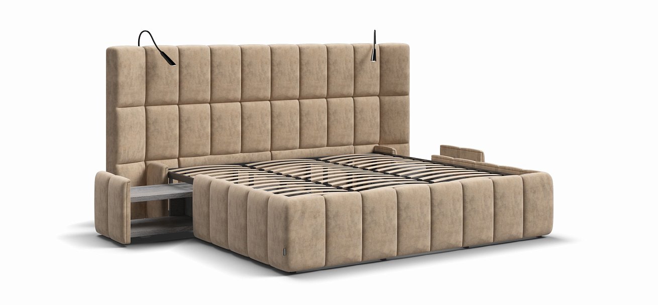 Босс ХО Кровать 180*200 Велюр Роял шампань - купить в Озерце