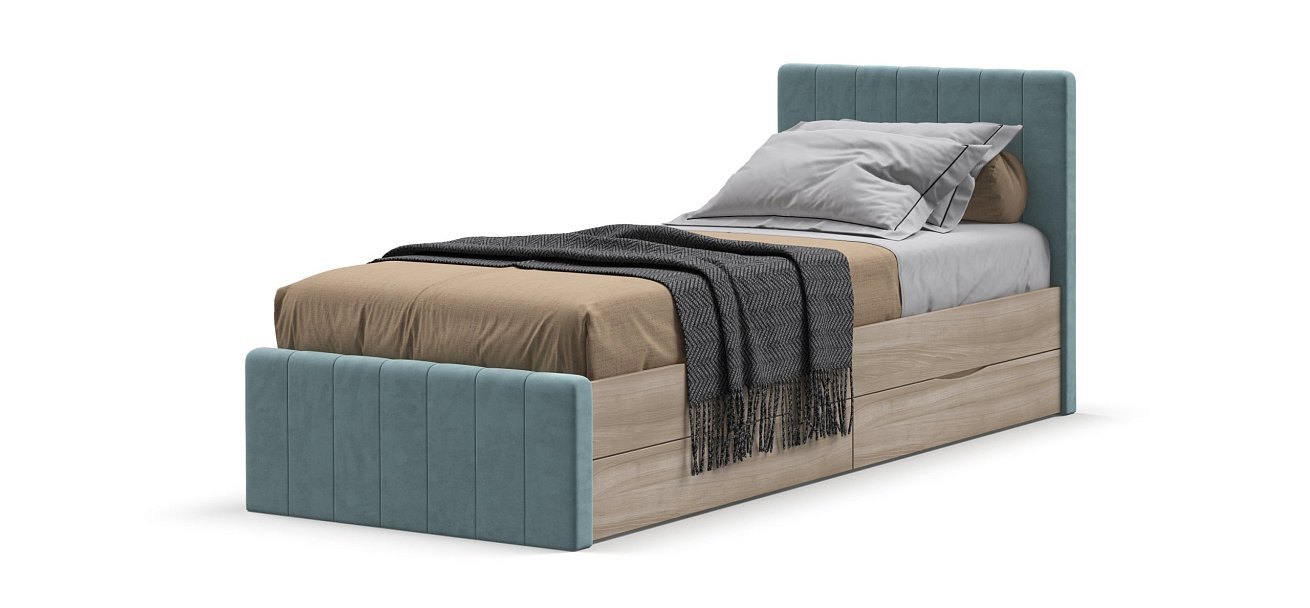 Кровать ЛОФТ Мини Сонома, MONOLIT аква - купить в Озерце