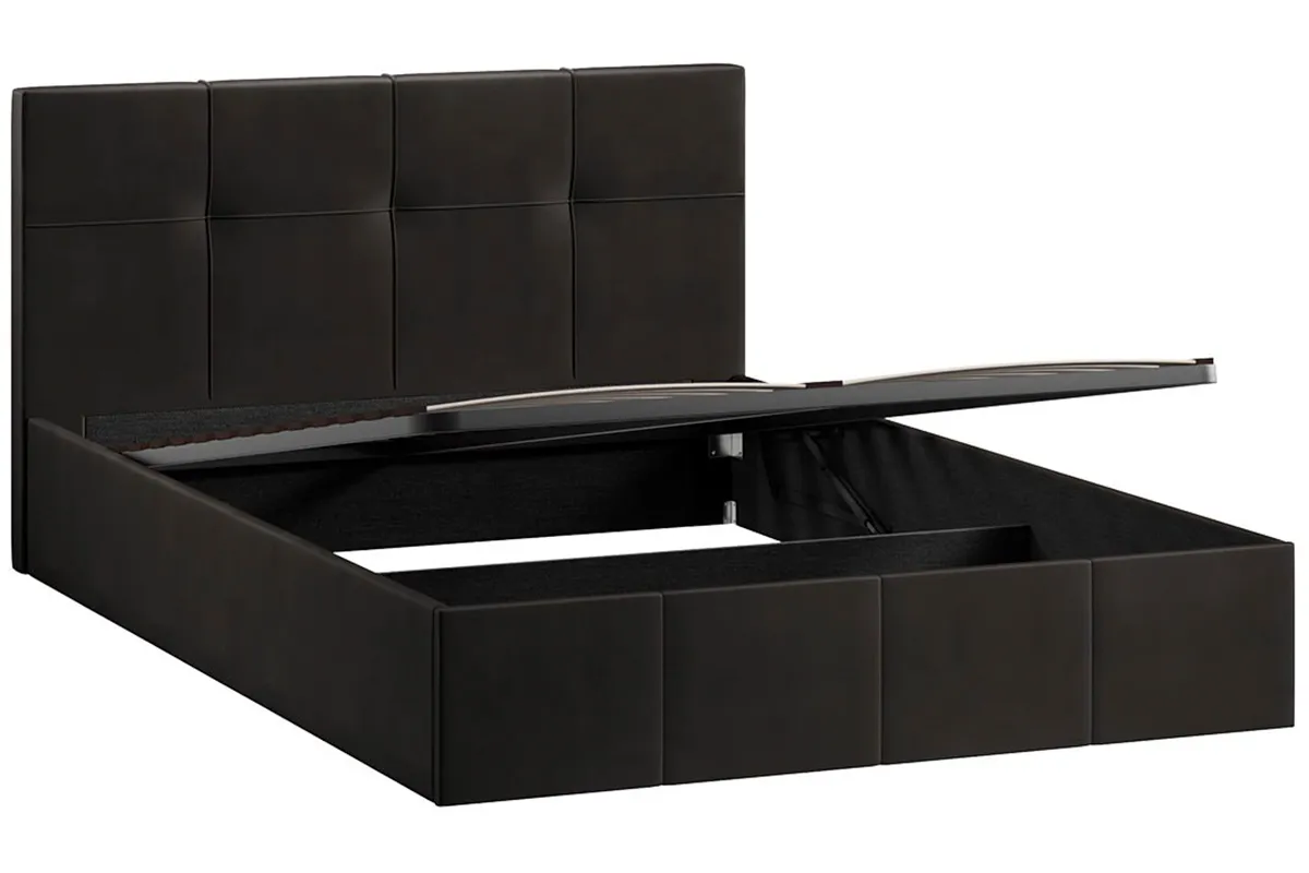 Кровать Лора с мягкой обивкой и заглушиной с ПМ 140х200 (Велюр / Confetti Stone) - купить в Озерце