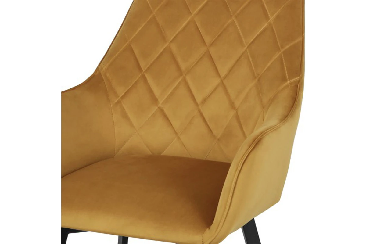 Стул Мадрид (Муар черный/Велюр Velluto 08 горчичный) СРП-056 - купить в Озерце