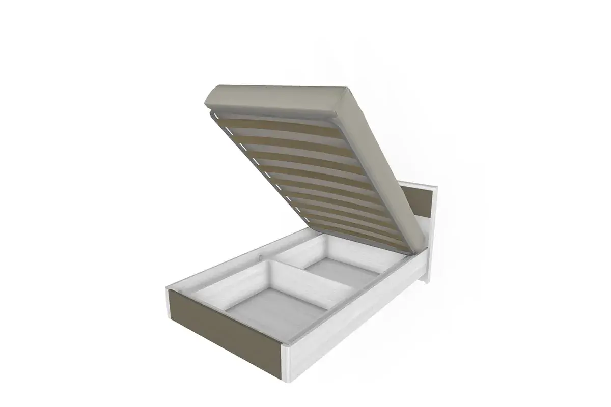 Кровать КР-4001 120х200 (Снежный Ясень/Латте матовый) - купить в Озерце