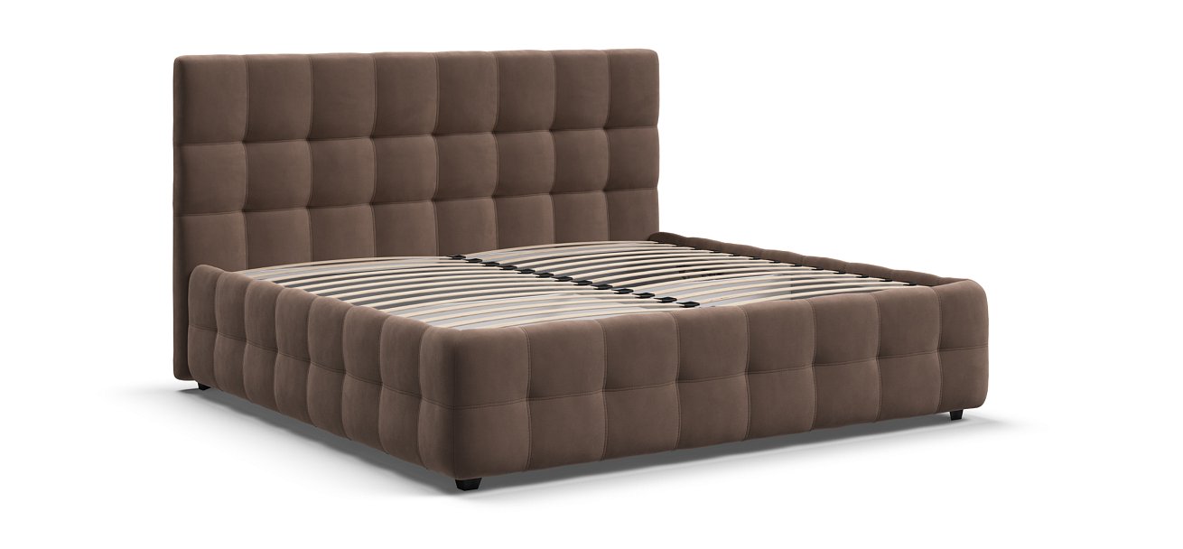 Босс Кровать+ПМ 180*200 Велюр Монолит мокко - купить в Озерце