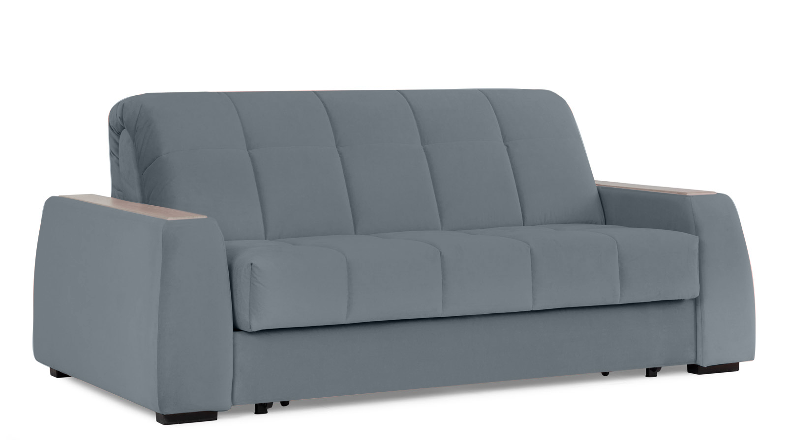 Диван - кровать Domo Pro с накладкой цвета ясень, стежка квадрат, ткань Sky Velvet 18 140x216 — в мебель-центре Озерцо
