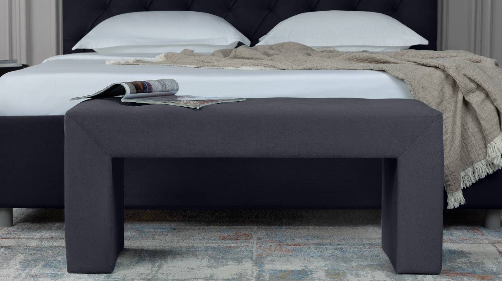 Банкетка Enigma, ткань Sky Velvet 40, 40x100 — купить в Озерце