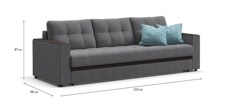 Диван Атланта Люкс SE рогожка Malmo серый — купить в Озерце