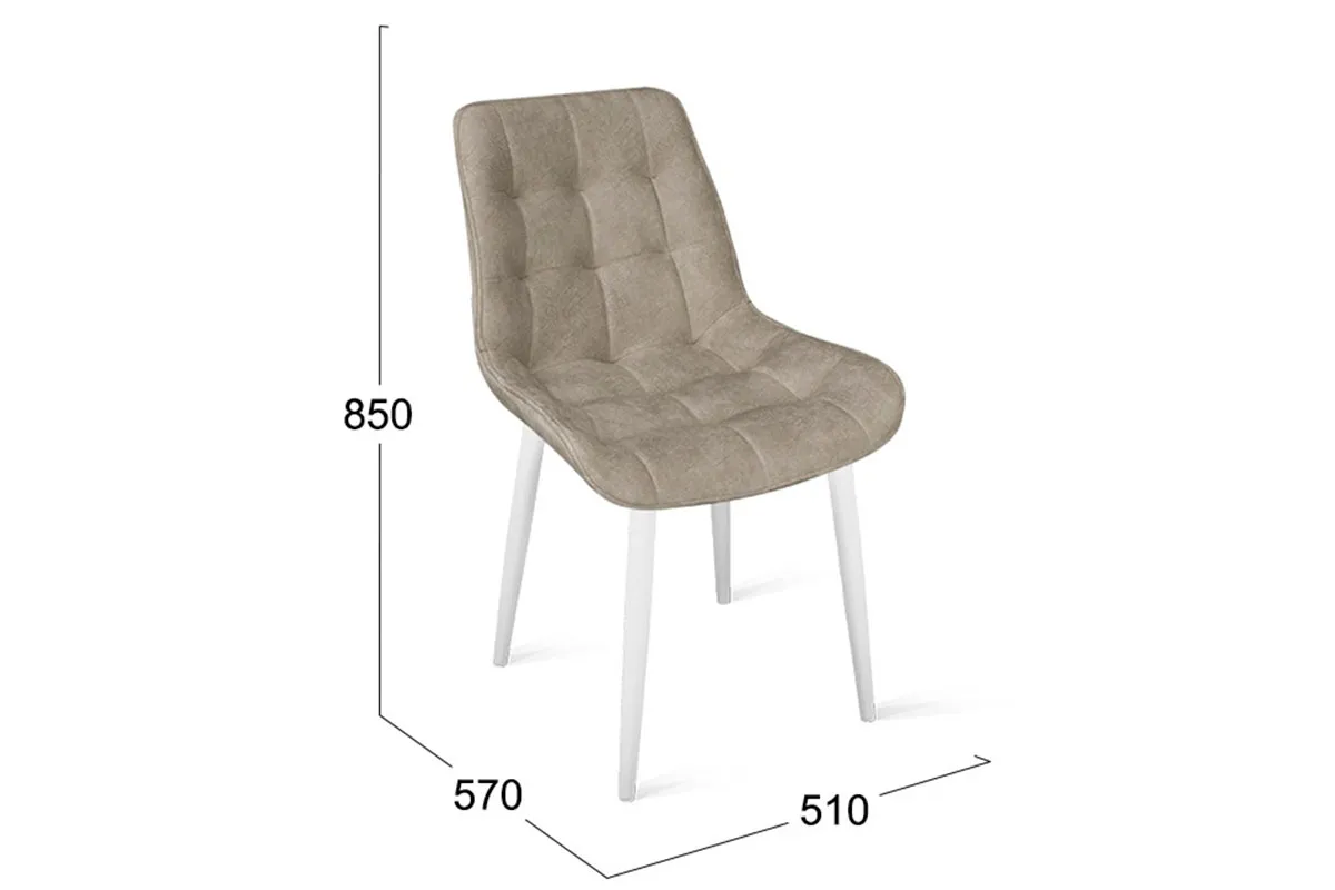 Стул Boston (Белый Муар/Велюр V005 Cветло-бежевый) - купить в Озерце