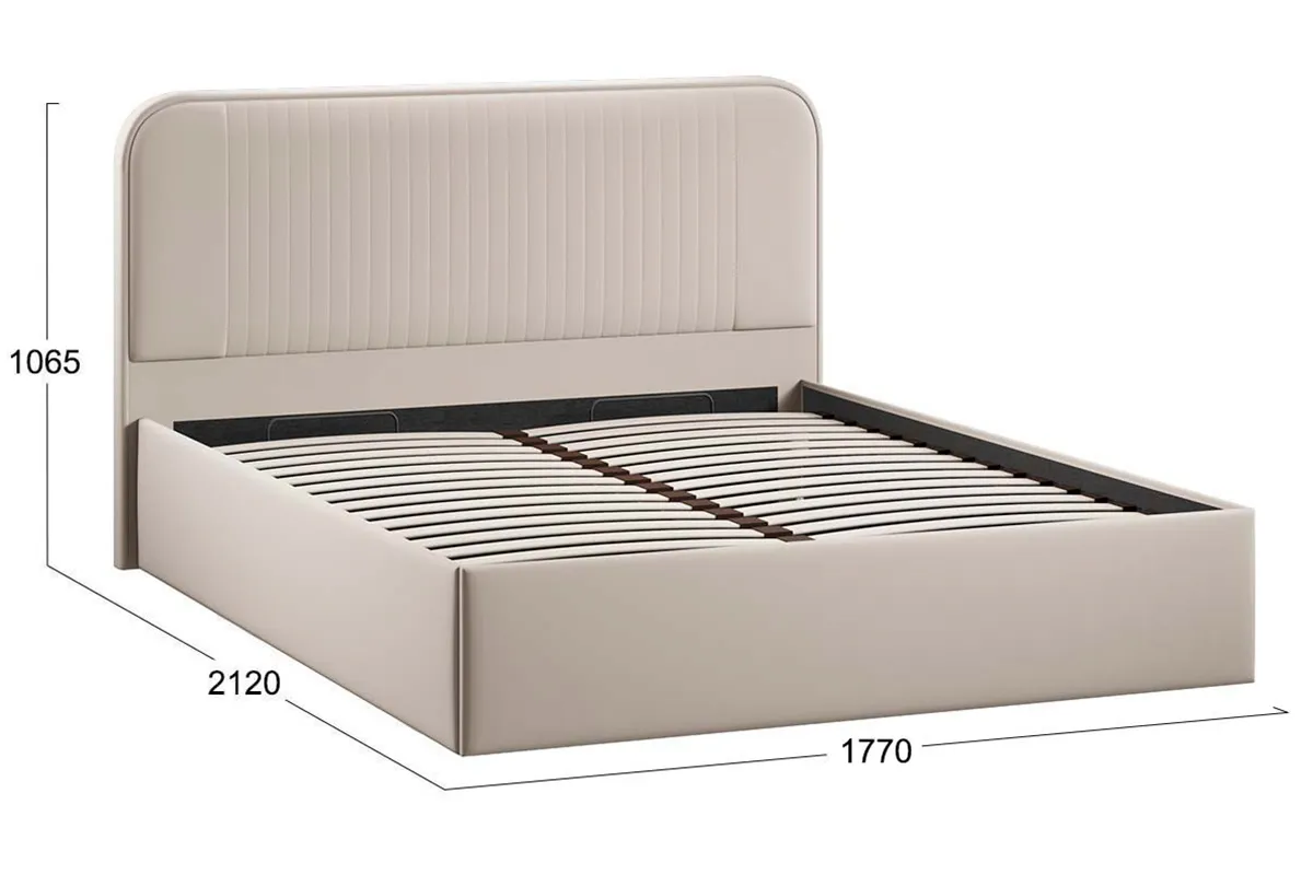 Кровать Тиффани Тип 1 с ПМ и заглушиной 160х200 (Велюр/Confetti Cream) - купить в Озерце