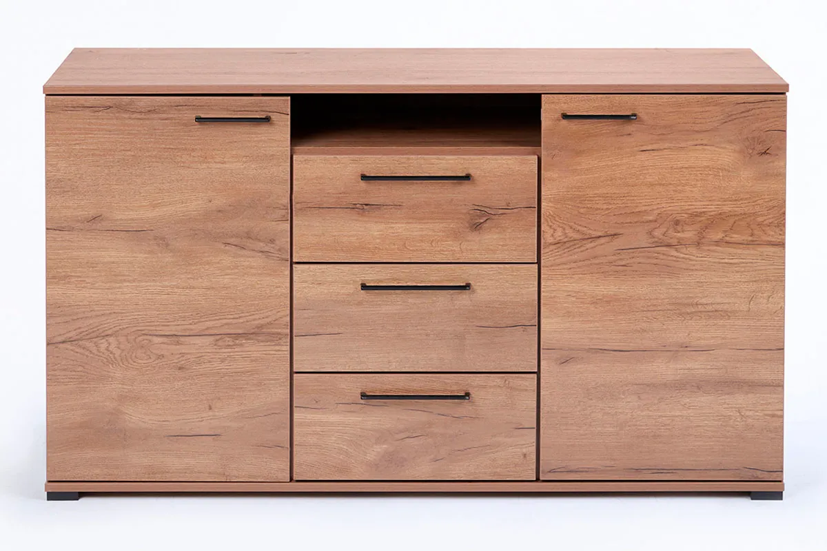 Тумба Валери 3 (Дуб Табачный/Чёрный) — Мебель-центр Озерцо