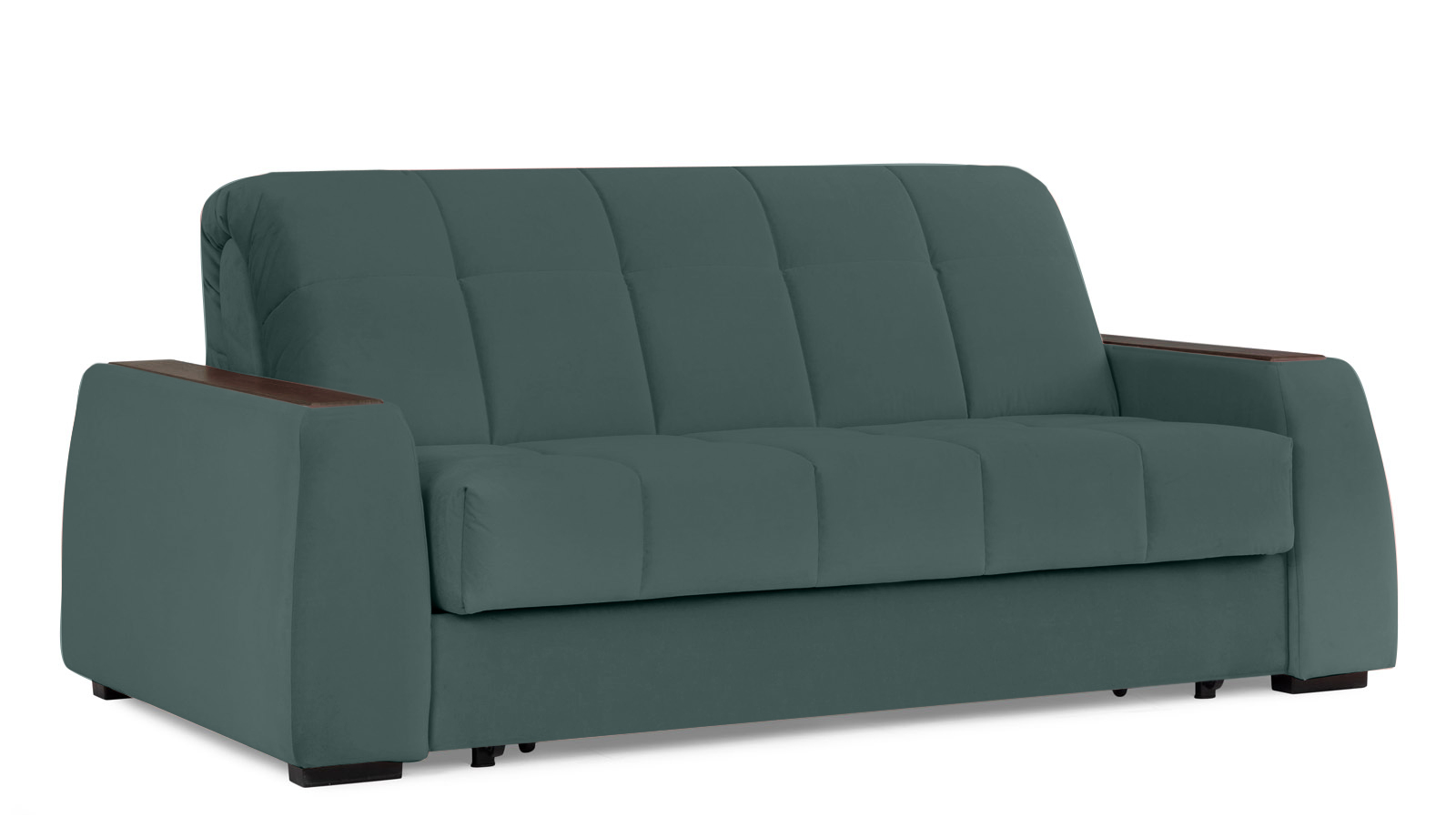 Диван - кровать Domo Pro с накладкой цвета венге, стежка квадрат, ткань Casanova Seawave 160x216 — в мебель-центре Озерцо