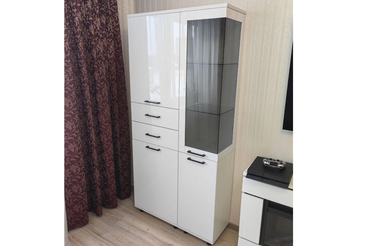 Шкаф многоцелевой ШК-5069-СЯ-БГ (Снежный Ясень/Белый Бриллиант Глянцевый) в мебель-центре Озерцо