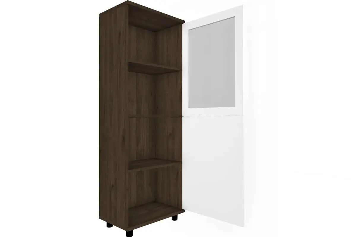 Шкаф многоцелевой ШК-5085-ГТ-БГ (Гикори Джексон Темный/Белый Бриллиант Глянцевый) в мебель-центре Озерцо