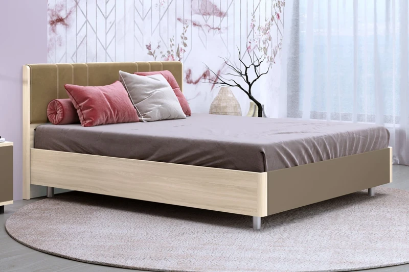 Кровать КР-5013-АС-ЛМ 160х200 (Ясень Асахи/Латте Матовый) - купить в Озерце
