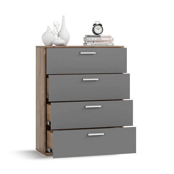 Комод LUX Серый графит, Крафт табачный — Мебель-центр Озерцо