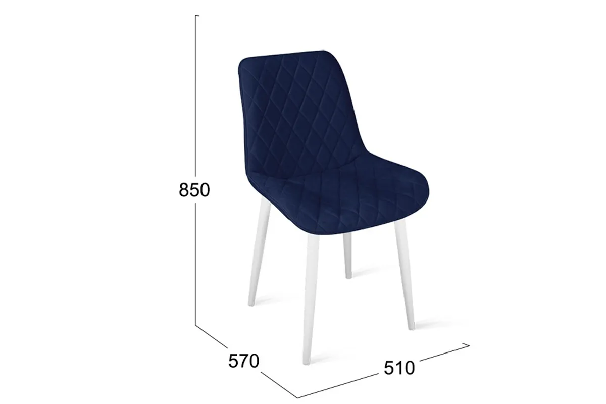 Стул Oscar (Белый Муар / Велюр L005 Синий) - купить в Озерце