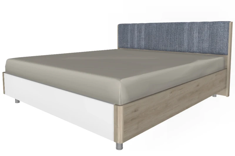 Кровать КР-5014-ГС-БГ 180х200 (Гикори Джексон Светлый/Белый Бриллиант Глянцевый) - купить в Озерце