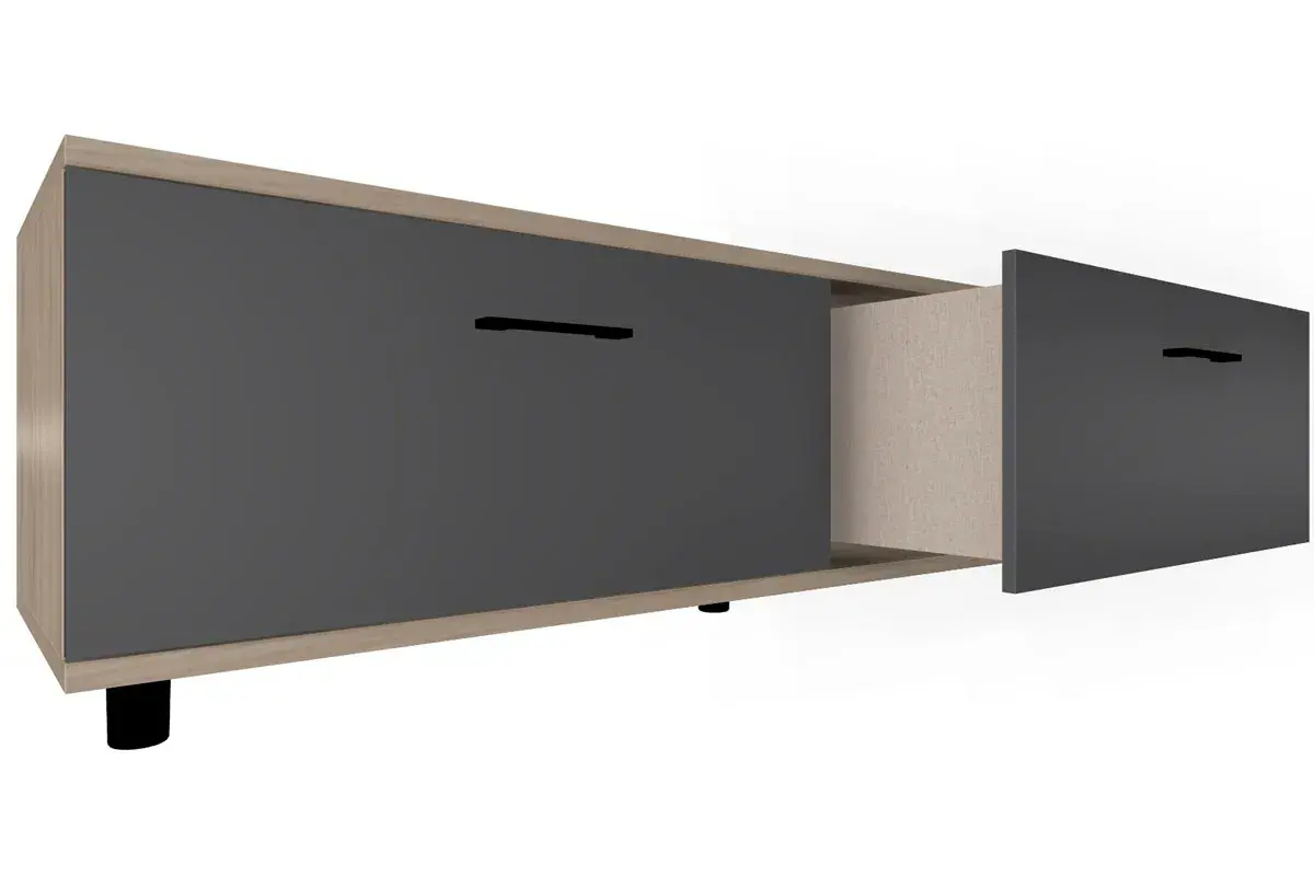 Тумба ТБ-5039-ГС-АМ (Гикори Джексон Светлый/Антрацит Матовый) — Мебель-центр Озерцо