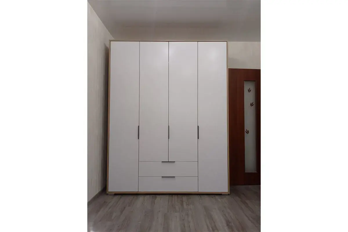 Шкаф четырехдверный Николь Мод.8 (Белый/Дуб Альпийский) в мебель-центре Озерцо