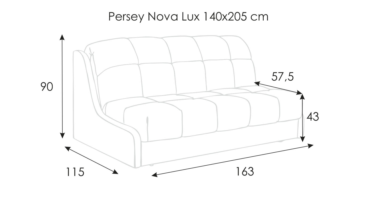 Диван PERSEY Nova Lux Sky Velvet 01 с коробом для белья 140 115x163 — купить в Озерце