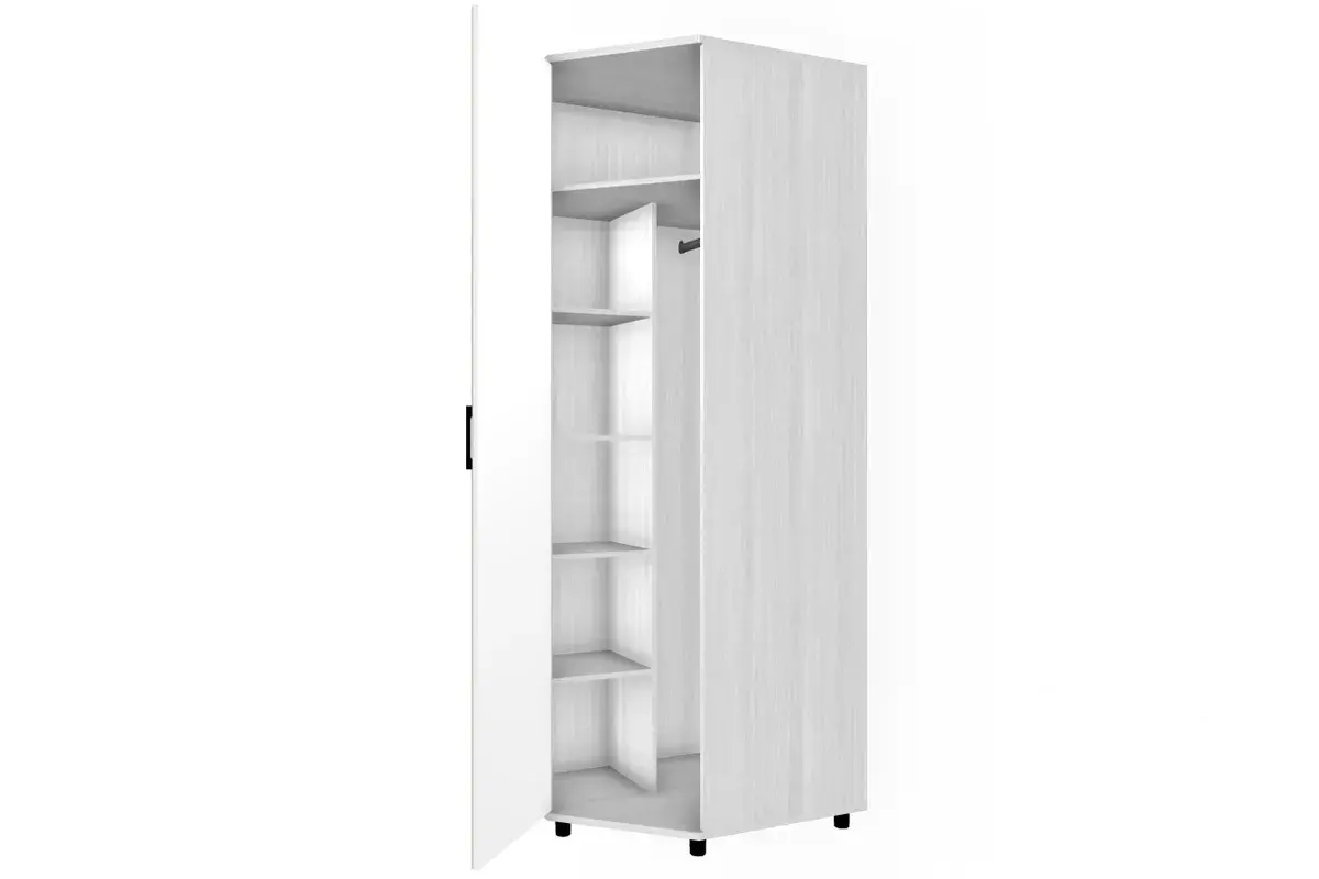 Шкаф угловой для одежды и белья ШК-5018-СЯ-БГ (Снежный Ясень/Белый Бриллиант Глянцевый) в мебель-центре Озерцо