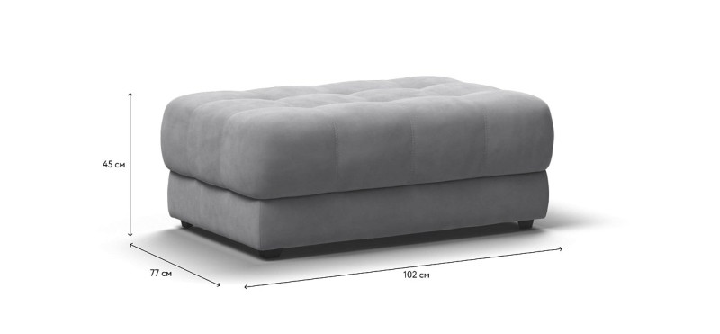 Босс пуф Велюр Монолит сталь — купить в Озерце