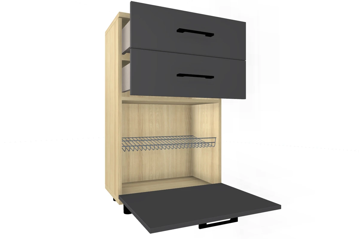 Тумба ТБ-5008-АС-АМ (Ясень Асахи/Антрацит Матовый) — Мебель-центр Озерцо