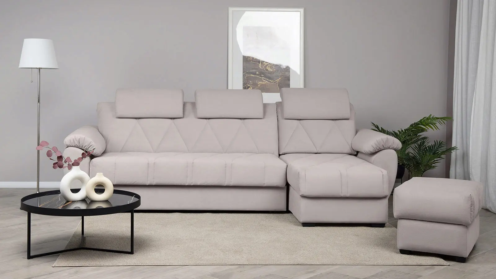 Диван Antares Pro Casanova Grey угловой с коробом для белья 160x215 средней жесткости 168x274 — купить в Озерце