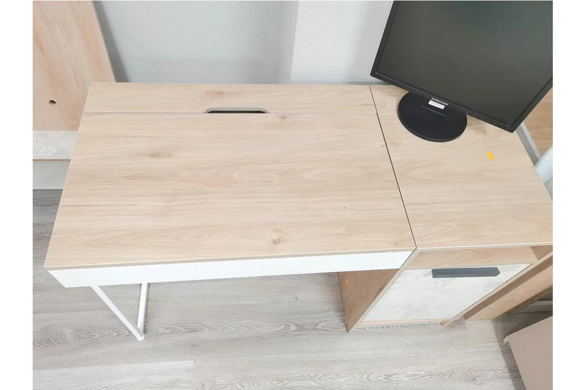 Стол прямой Алиса Мод. 4 (Гикори Джексон/Спринт/Белый) — Мебель-центр Озерцо