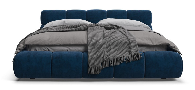 Босс Дрим Кровать+ПМ 160*200 Велюр Монолит синий - купить в Озерце