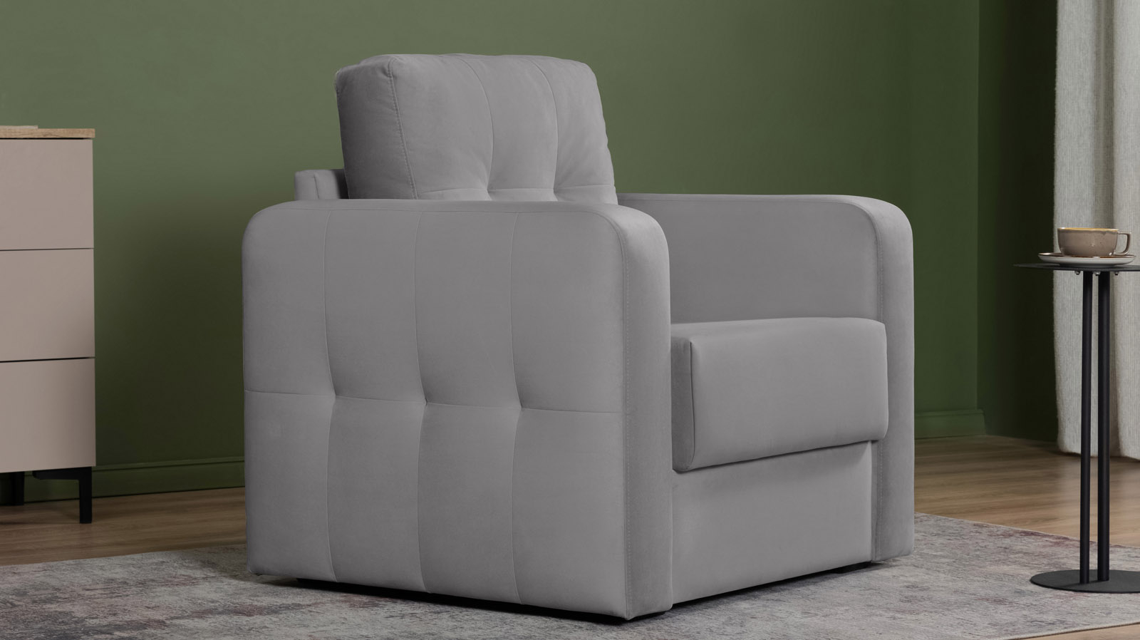 Кресло Loko Pro с широкими подлокотниками, Тк. Sky Velvet 08 85x95 — купить в Озерце