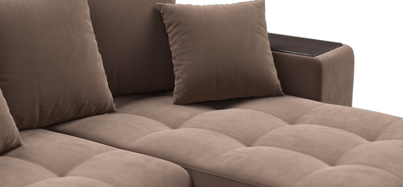 Ванкувер угловой диван Велюр Монолит мокко — купить в Озерце