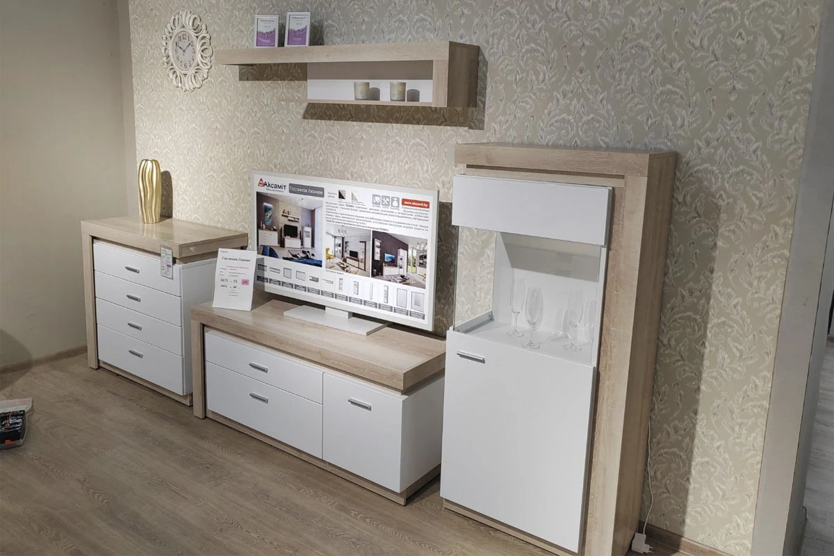 Полка навесная Люмен 4 белый снег глянец — Мебель-центр Озерцо