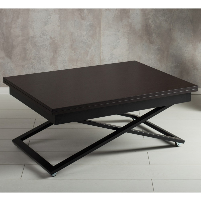 Стол-трансформер Apollo венге матовый/подстолье черный - купить в Озерце