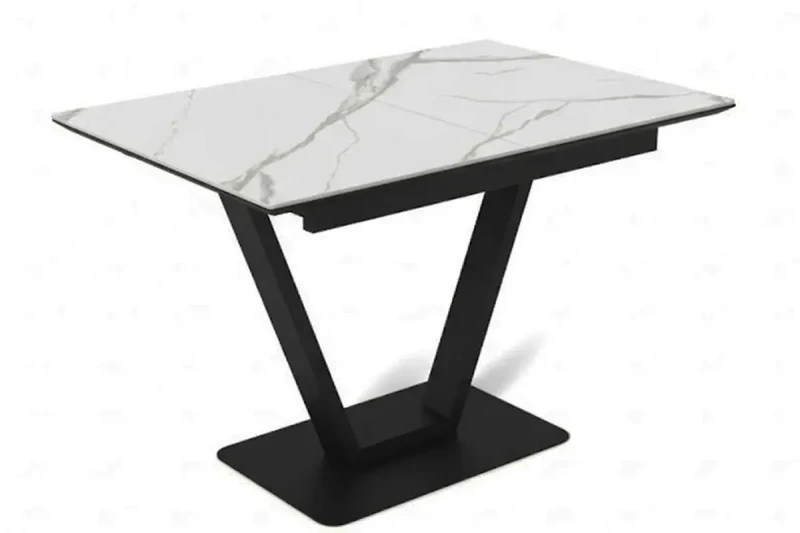 Стол обеденный Луи (Керамика YB9020023B Белый мрамор / МДФ Черный кварц / Металл Черный) - купить в Озерце