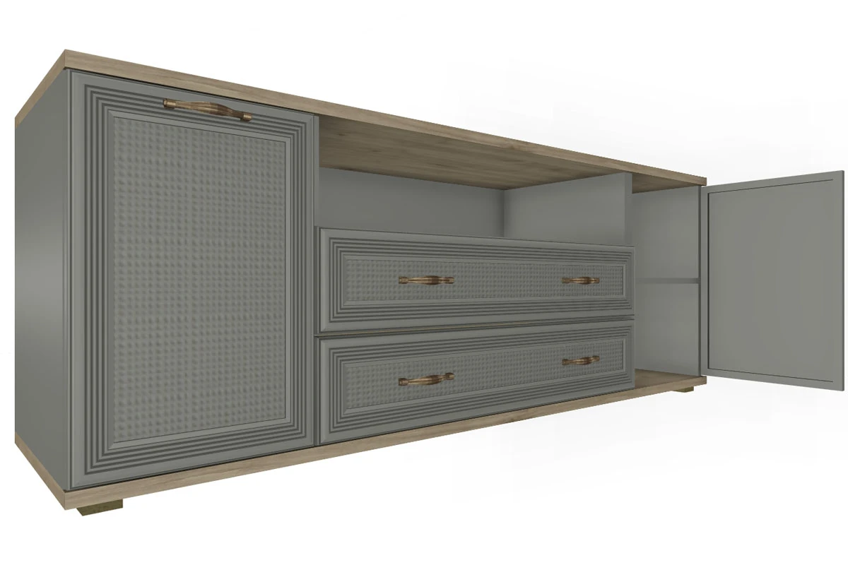 Тумба ТБ-1021-ГС-СО (Гикори Джексон Светлый/Серый Оникс) — Мебель-центр Озерцо