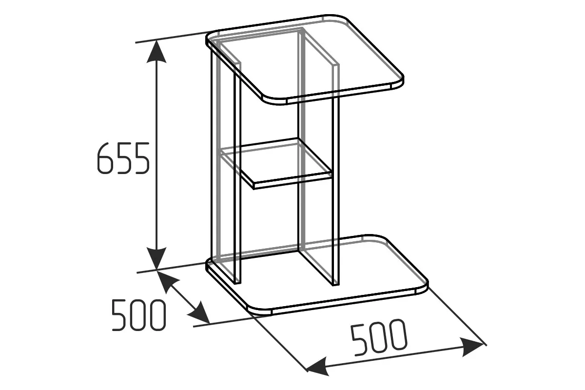 Стол приставной Флекс 17 (Дуб Шавиниган) — Мебель-центр Озерцо