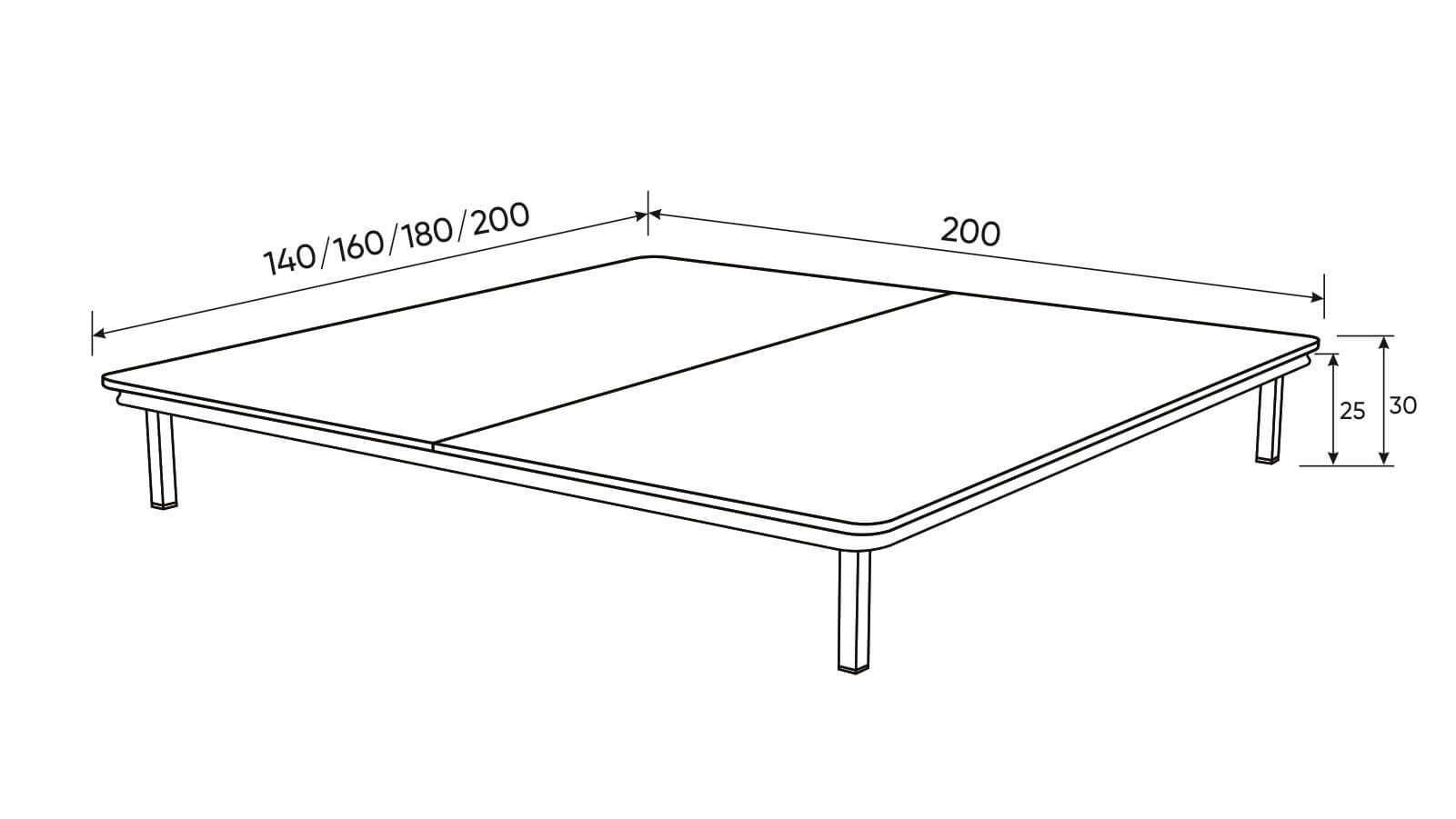 Основание Plato 140x200, h=350 - купить в Озерце