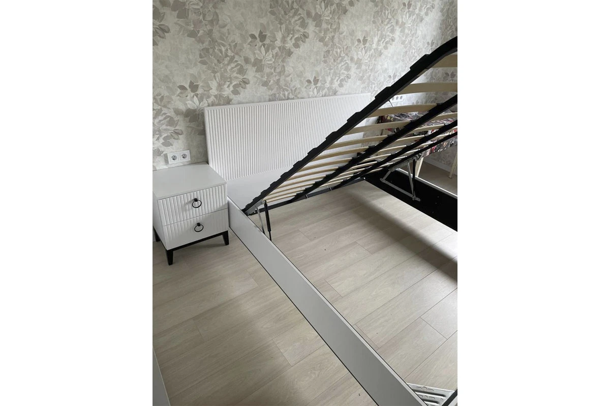 Тумба прикроватная Шарлиз (Белое сияние/Белый снег) — Мебель-центр Озерцо