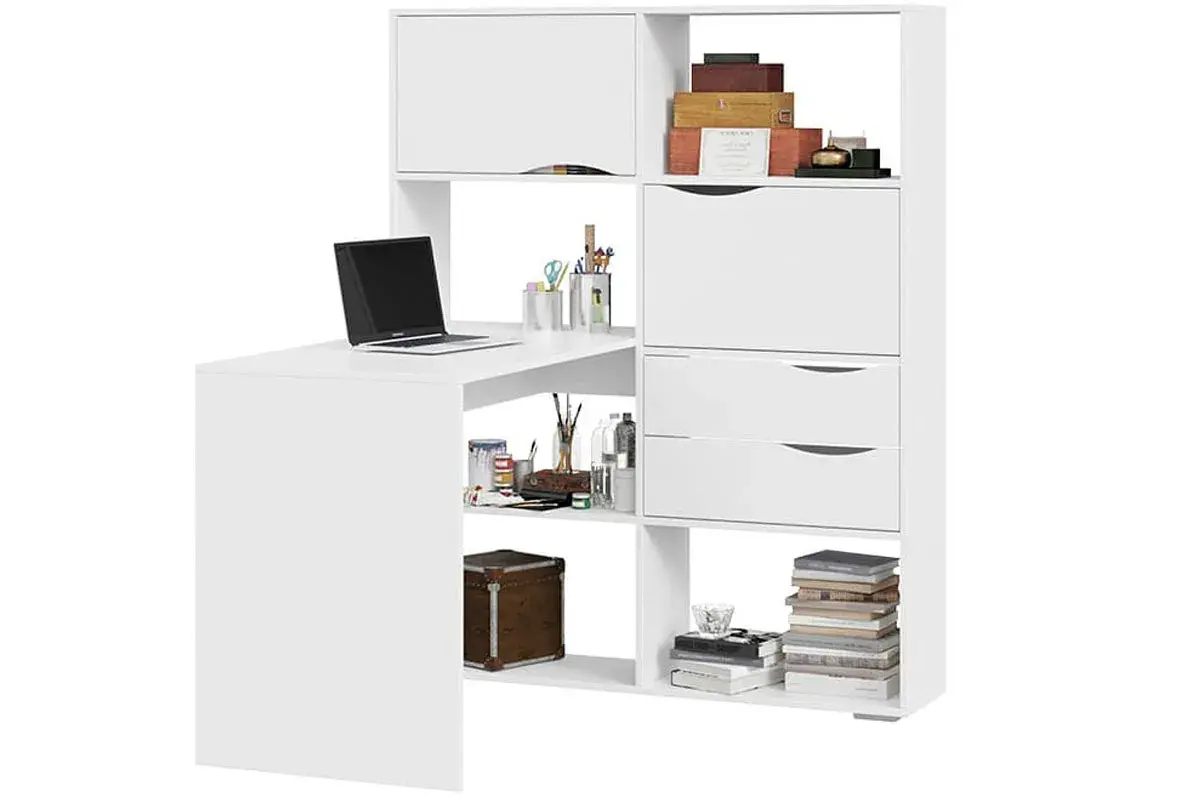 Стол письменный тип 7 (Белый Ясень) — Мебель-центр Озерцо