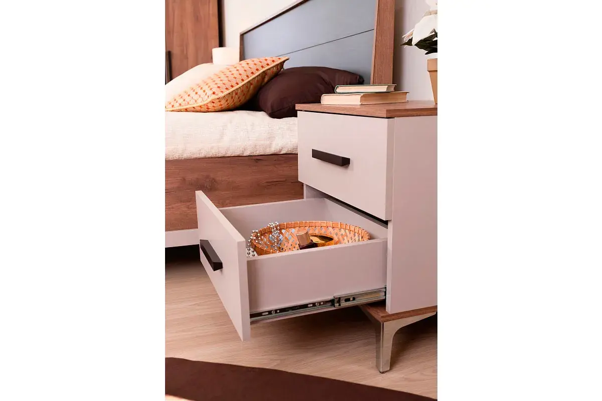 Тумба прикроватная Кара 2 (Дуб Табачный Craft) — Мебель-центр Озерцо