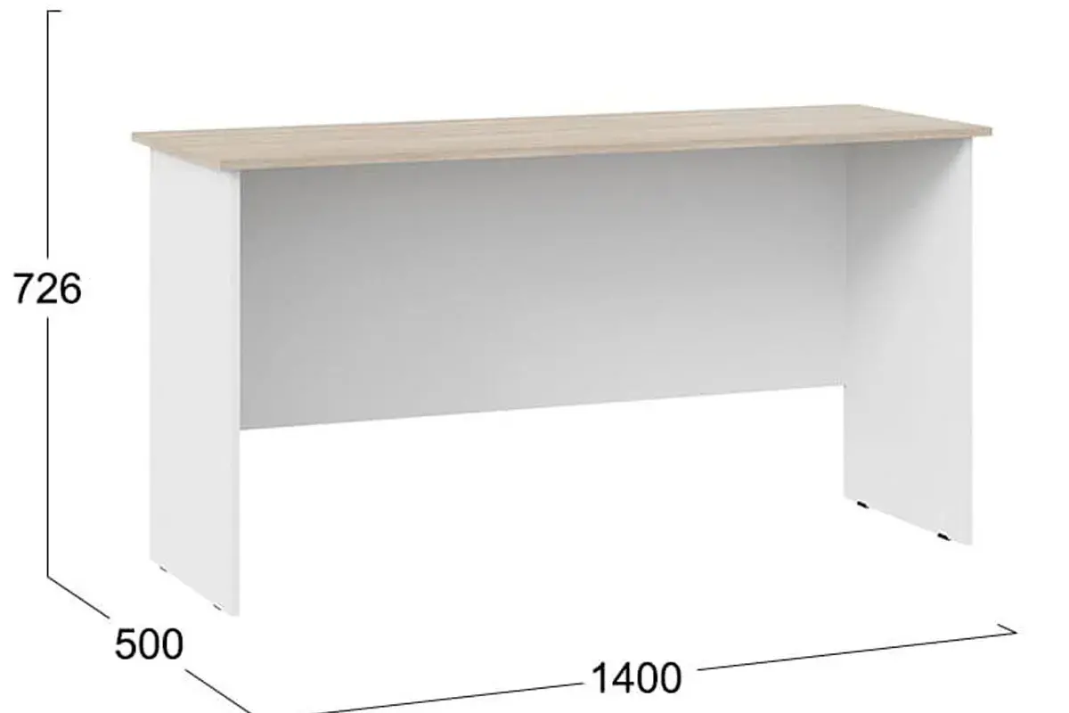 Стол письменный Тип 14 (1400) (Дуб Сонома/Белый Ясень) — Мебель-центр Озерцо