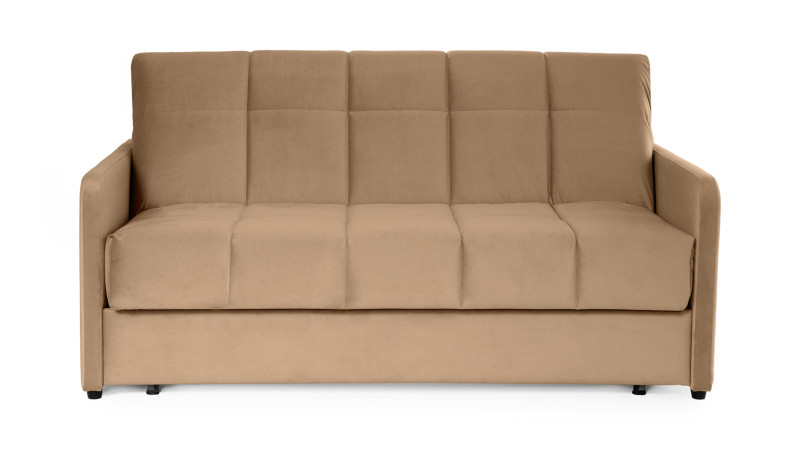 Диван - кровать Domo Pro с узкими подлокотниками, стежка квадрат, ткань Casanova Beige 160x216 — купить в Озерце