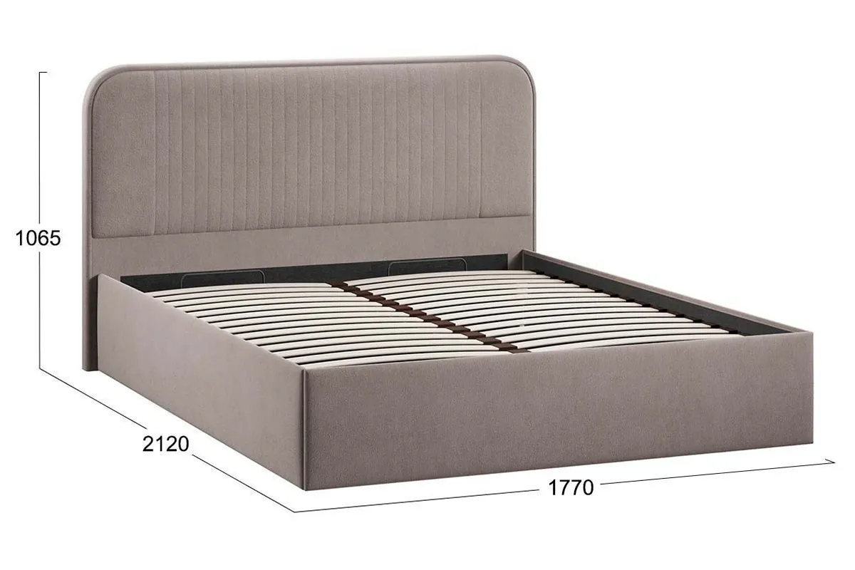 Кровать Тиффани Тип 1 с ПМ 160х200 (Велюр / Мокко темный) - купить в Озерце