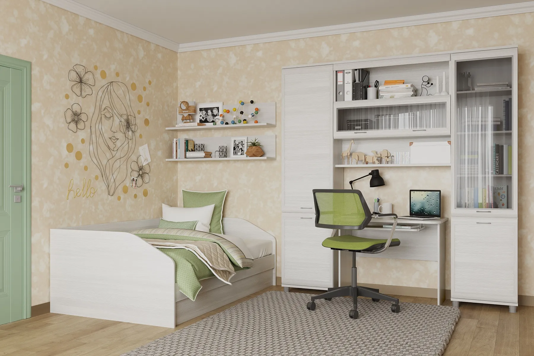 Кровать КР-119 120х200 (Снежный Ясень) - купить в Озерце