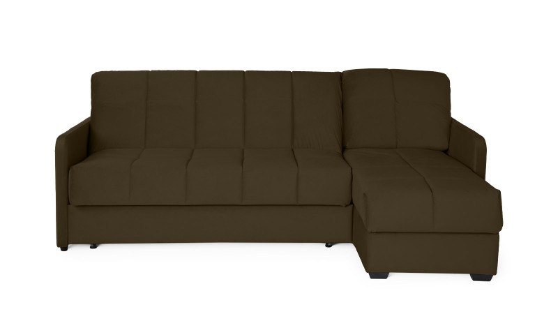 Диван угловой Domo Pro с узкими подлокотниками, стежка квадрат, ткань Sky Velvet 12 140x216 — купить в Озерце