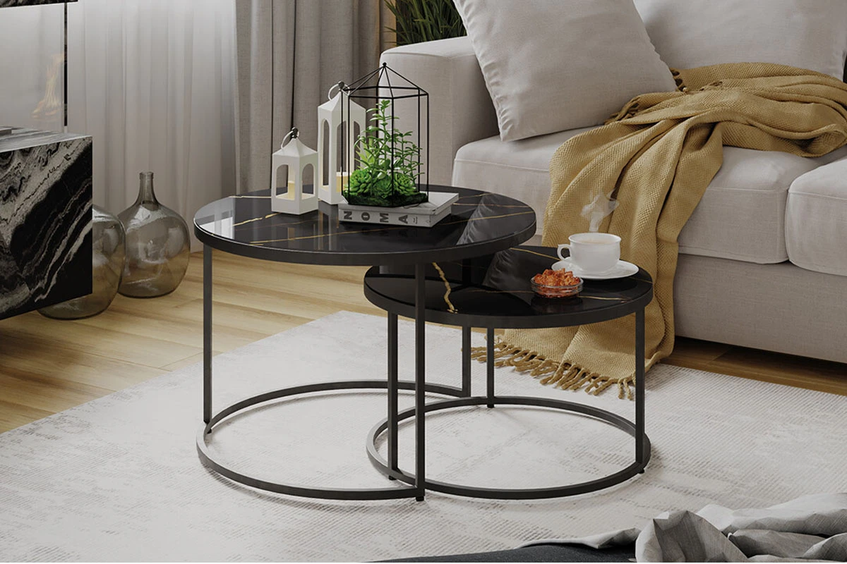 Стол журнальный Вега (Черный/Стекло Черный золото) — Мебель-центр Озерцо