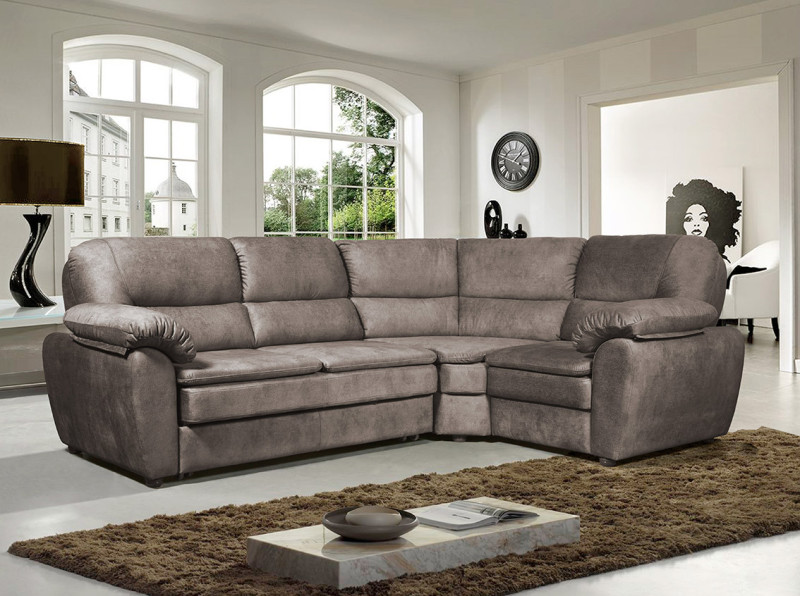 Диван раскладной "Лотос угловой" (кофе) — купить в Озерце